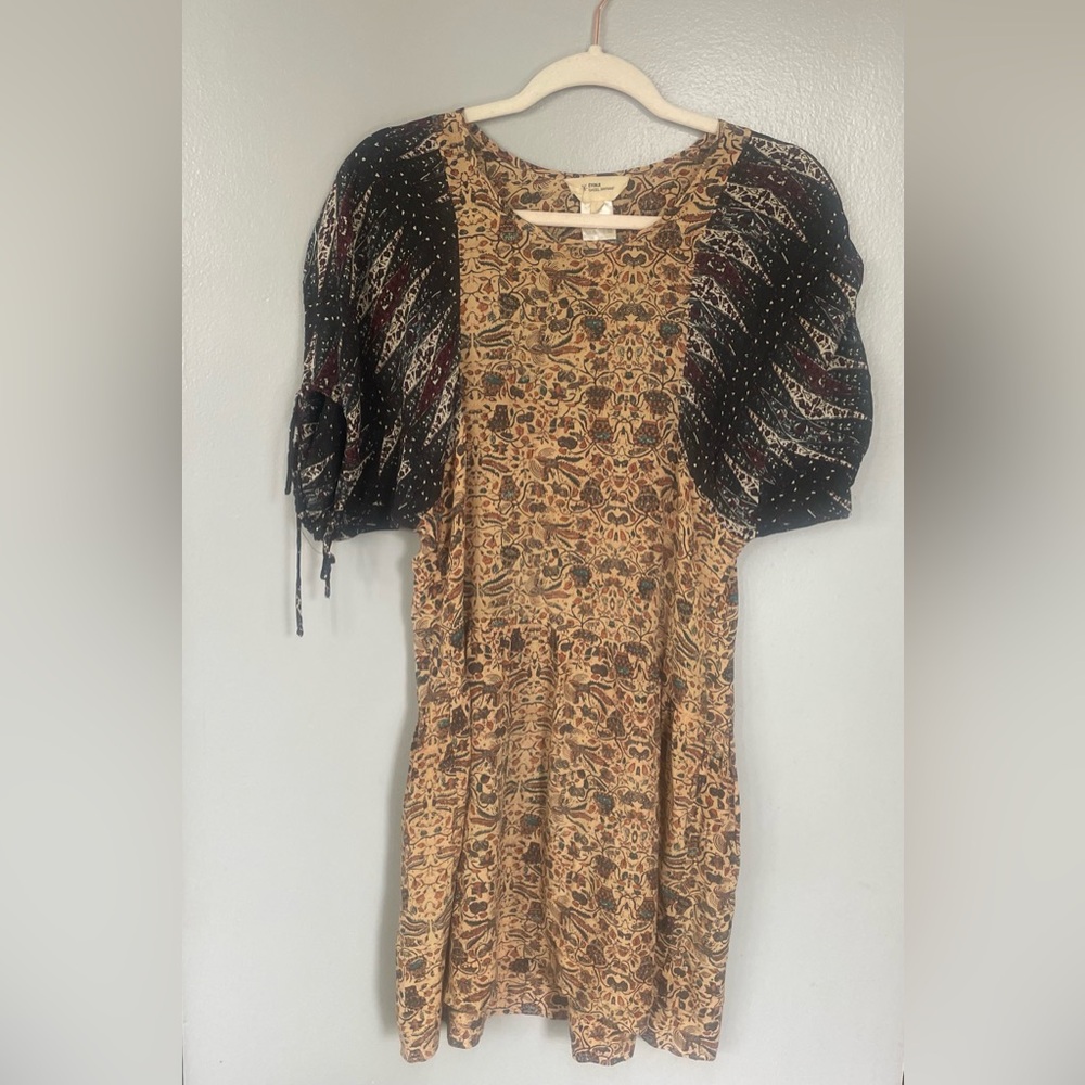 Silk printed mini dress